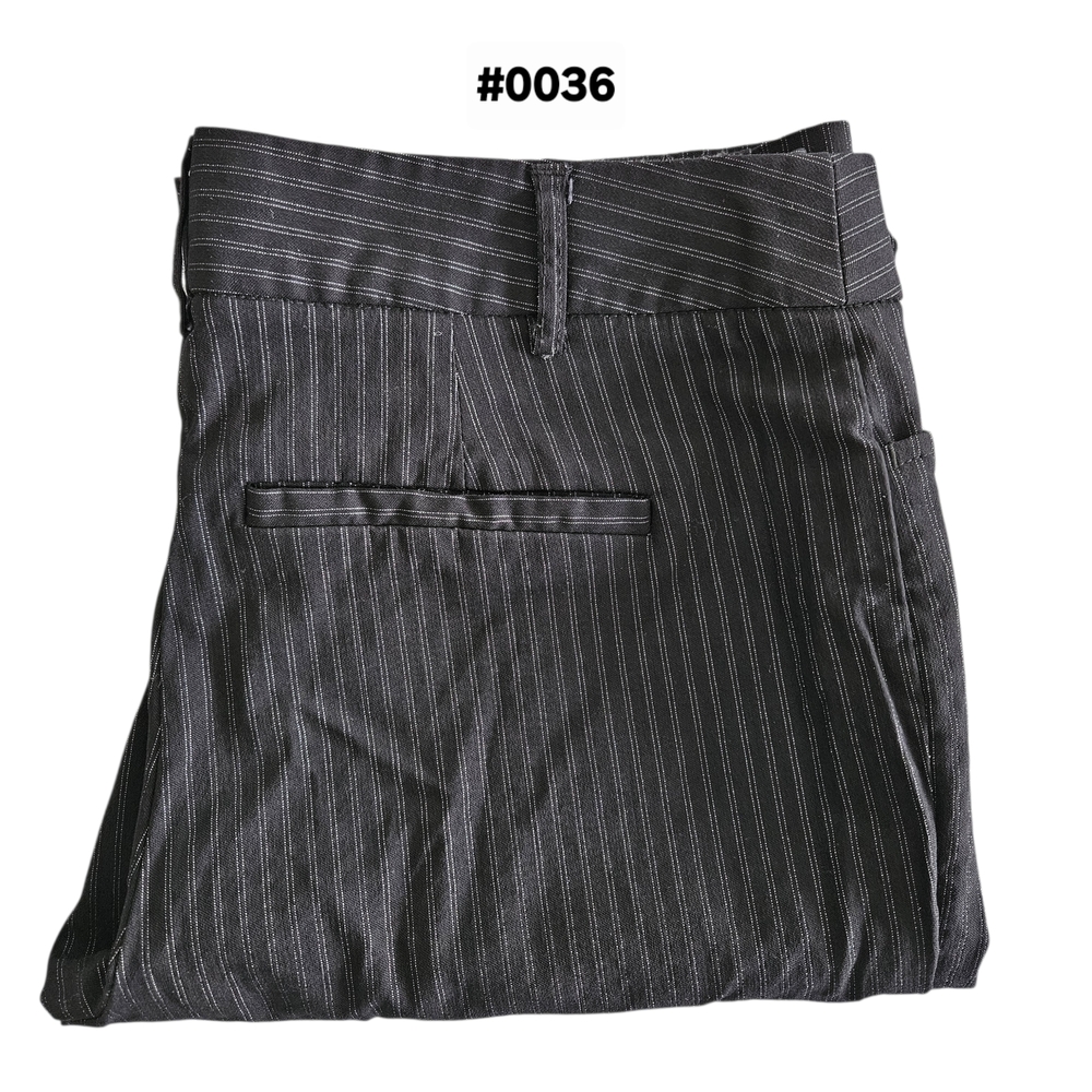 Elegant Black Pinstripe Womens Trousers